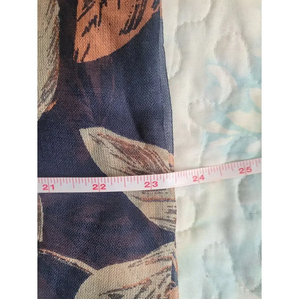 Floral Navy Rust Cream Oversized Scarf Wrap Shawl Lightweight Boho 70x23.5